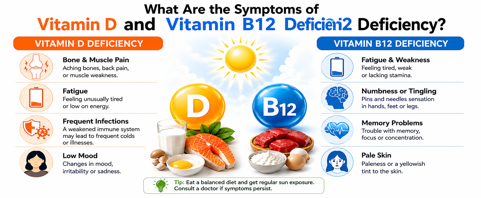 What Are the Symptoms of Vitamin D and Vitamin B12 Deficiency?